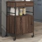 vidaXL Τρόλεϊ Κουζίνας Καφέ Δρυς 56x43x89,5 εκ. από Επεξεργασμένο Ξύλο