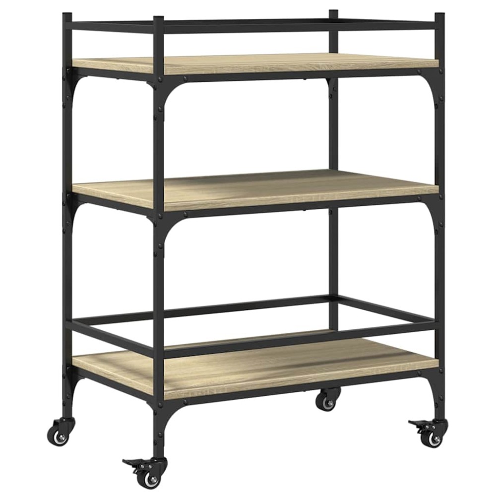 vidaXL Τρόλεϊ Κουζίνας Sonoma Δρυς 65x40x86,5 εκ. Επεξεργασμένο Ξύλο