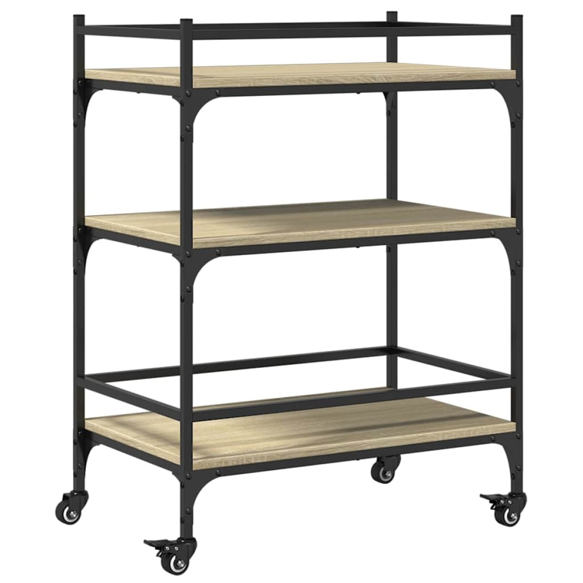 vidaXL Τρόλεϊ Κουζίνας Sonoma Δρυς 65x40x86,5 εκ. Επεξεργασμένο Ξύλο