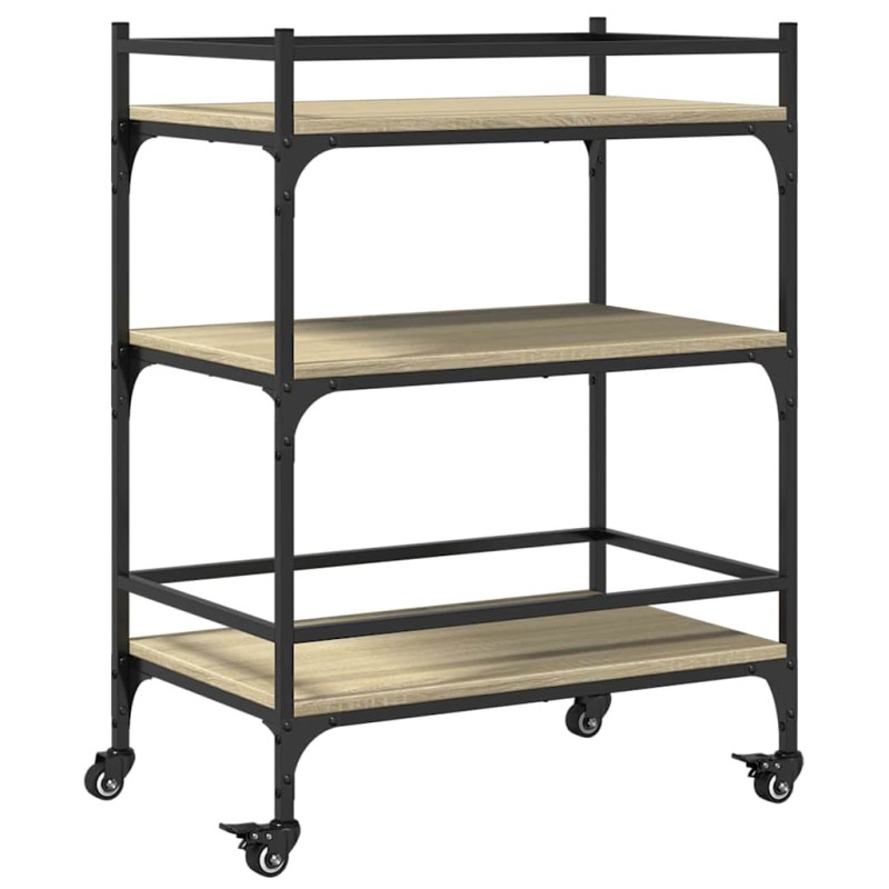 vidaXL Τρόλεϊ Κουζίνας Sonoma Δρυς 65x40x86,5 εκ. Επεξεργασμένο Ξύλο