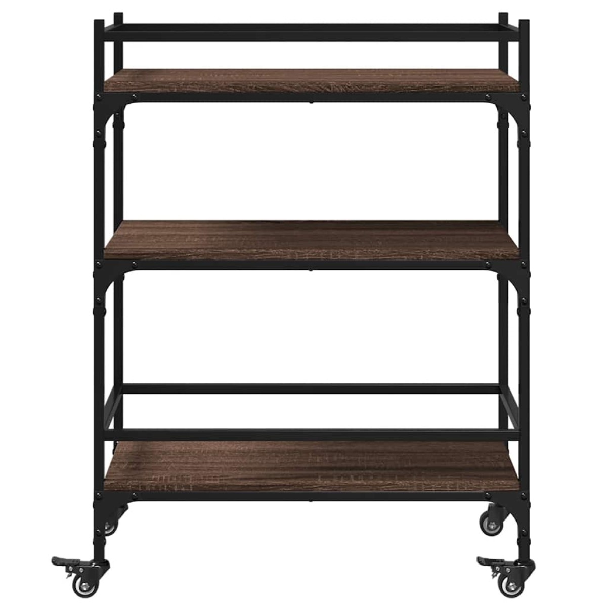 vidaXL Τρόλεϊ Κουζίνας Καφέ Δρυς 65x40x86,5 εκ. από Επεξεργασμένο Ξύλο