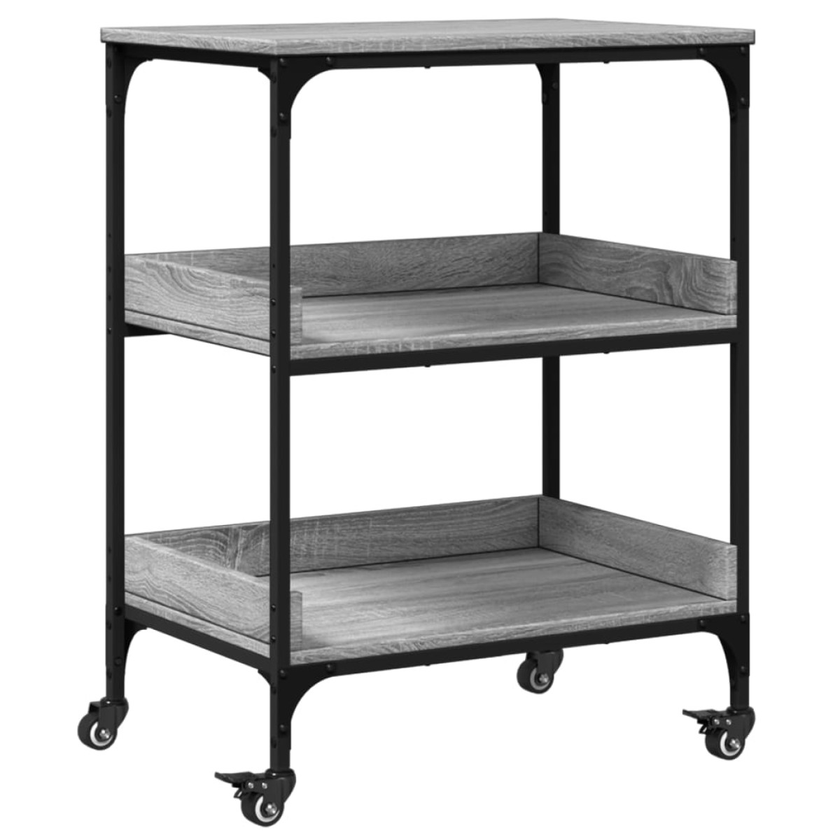 vidaXL Τρόλεϊ Κουζίνας Sonoma Γκρι 60x41x80,5 εκ. Επεξεργασμένο Ξύλο