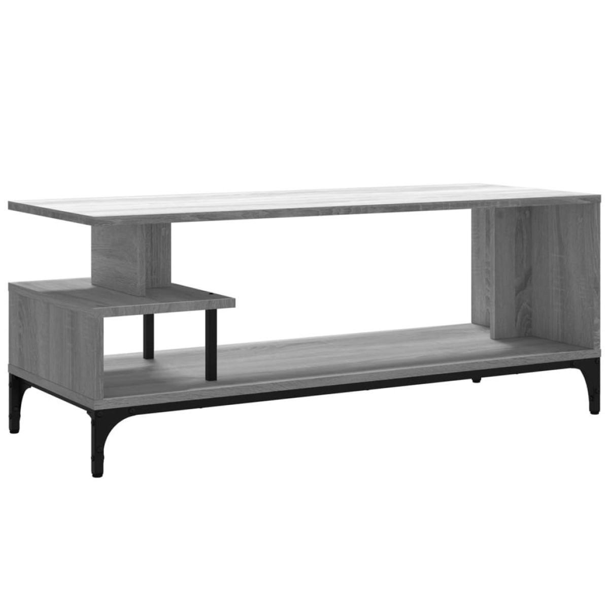 vidaXL Έπιπλο TV Γκρι Sonoma 102x40x41εκ Επ Ξύλο/Ατσάλι Ηλ Βαφή Πούδρα