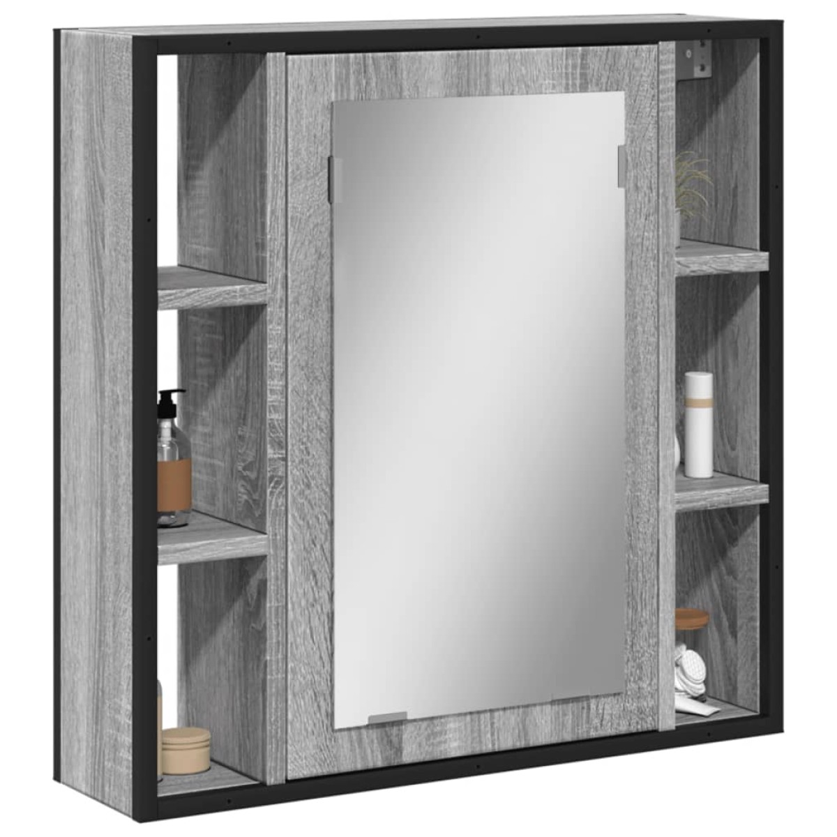 vidaXL Καθρέφτης Μπάνιου Ντουλάπι Γκρι Sonoma 60x16x60 εκ Επεξ. Ξύλο