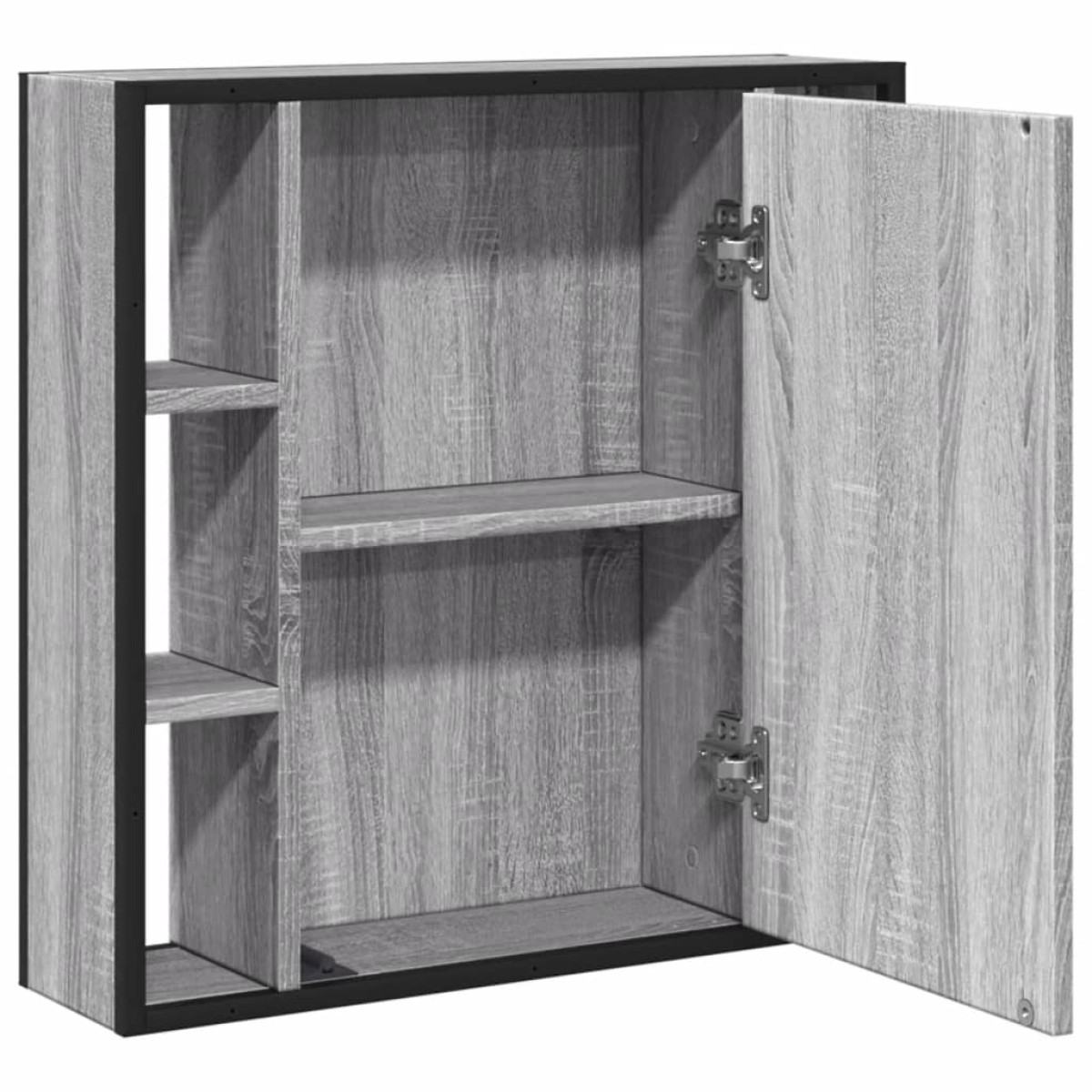 vidaXL Καθρέφτης Μπάνιου Ντουλάπι Γκρι Sonoma 60x16x60 εκ Επεξ. Ξύλο