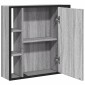 vidaXL Καθρέφτης Μπάνιου Ντουλάπι Γκρι Sonoma 60x16x60 εκ Επεξ. Ξύλο