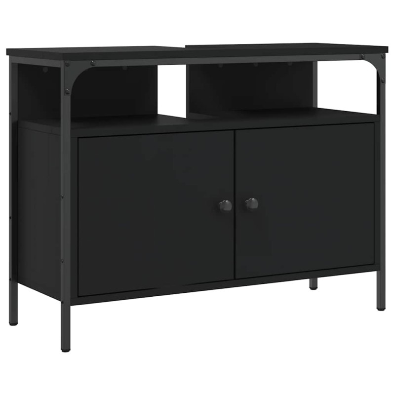vidaXL Ντουλάπι Νιπτήρα Μπάνιου Μαύρο 80x30x60 εκ. Επεξεργασμένο Ξύλο
