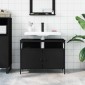 vidaXL Ντουλάπι Νιπτήρα Μπάνιου Μαύρο 60x30x60 εκ. Επεξεργασμένο Ξύλο