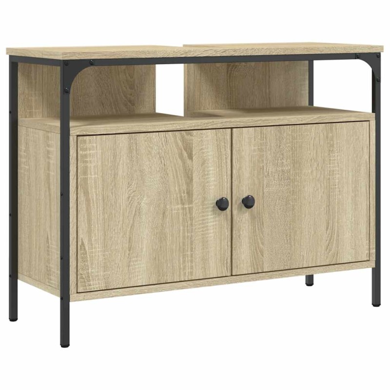vidaXL Ντουλάπι Νιπτήρα Μπάνιου Sonoma Δρυς 80x30x60 εκ. Επεξ. Ξύλο