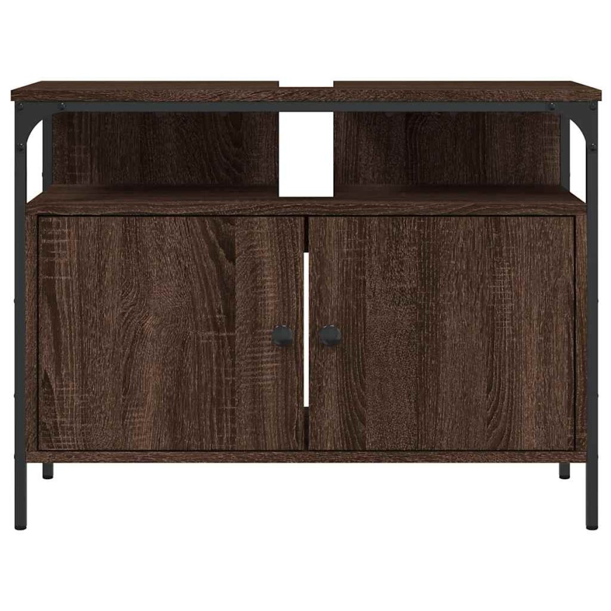 vidaXL Ντουλάπι Νιπτήρα Μπάνιου Καφέ Δρυς 80x30x60 εκ. Επεξ. Ξύλο