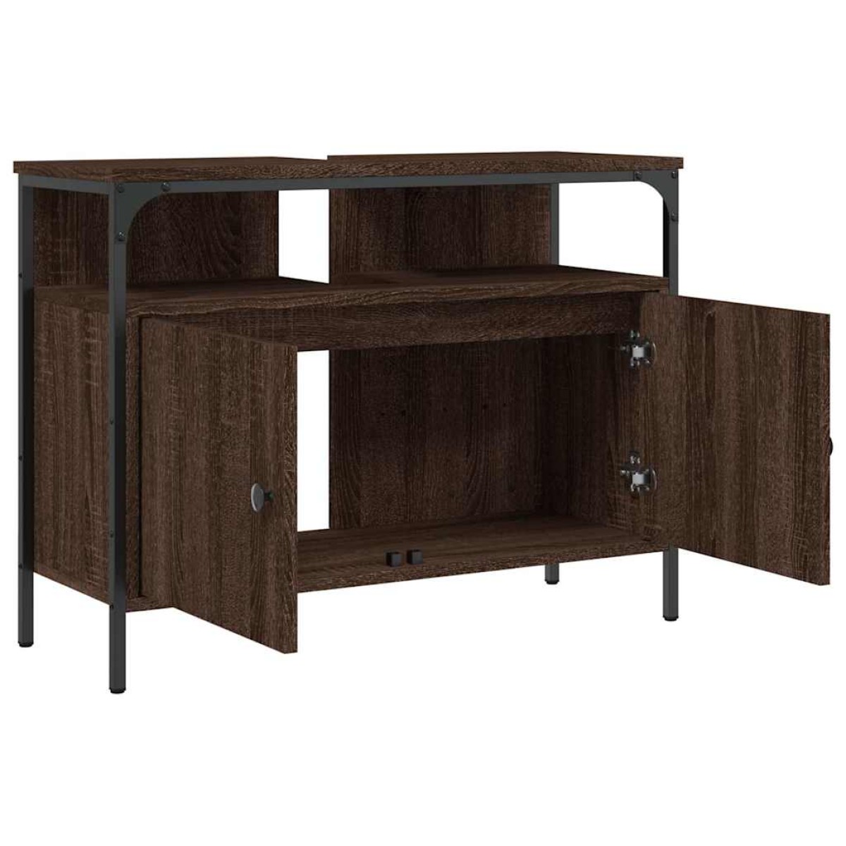 vidaXL Ντουλάπι Νιπτήρα Μπάνιου Καφέ Δρυς 80x30x60 εκ. Επεξ. Ξύλο