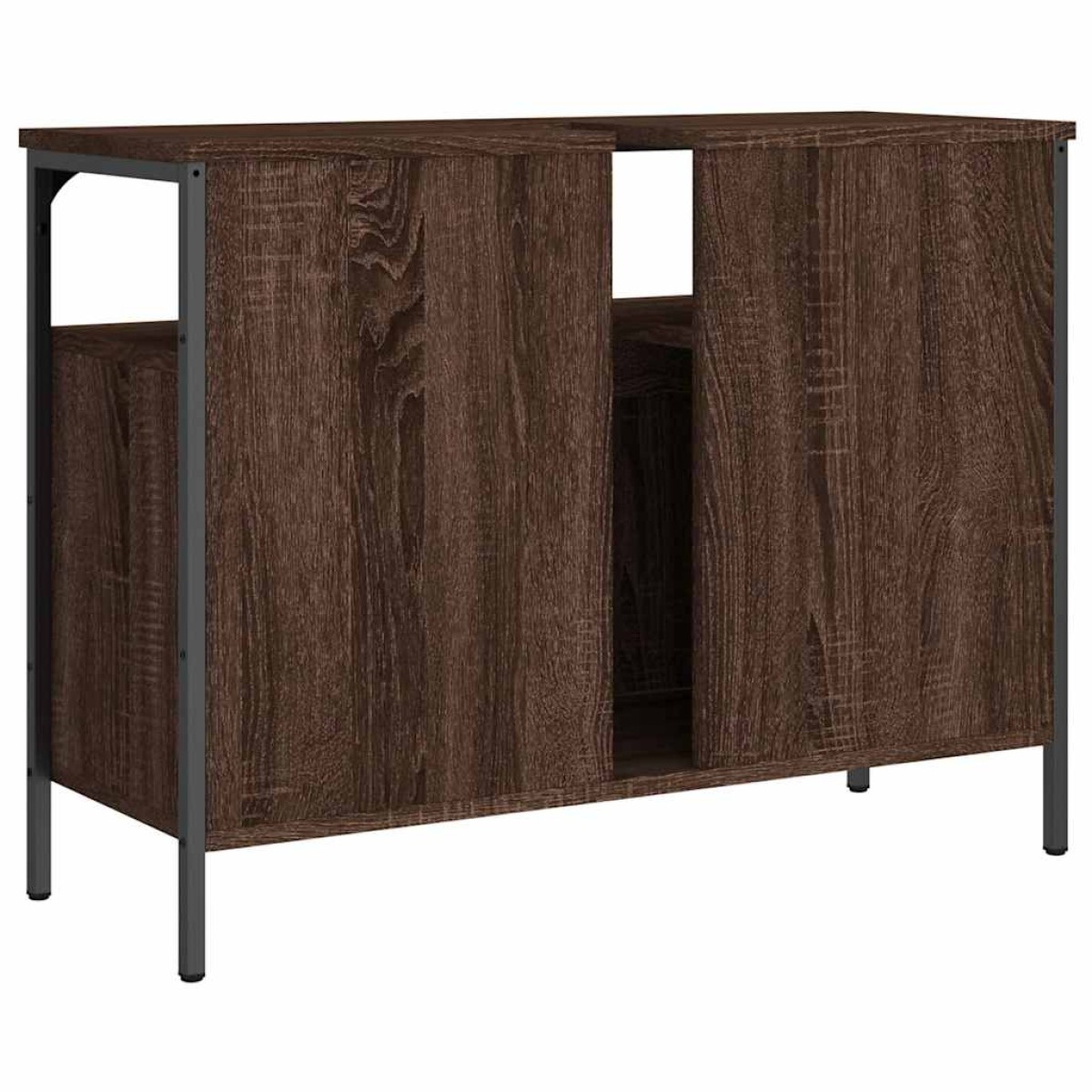 vidaXL Ντουλάπι Νιπτήρα Μπάνιου Καφέ Δρυς 80x30x60 εκ. Επεξ. Ξύλο