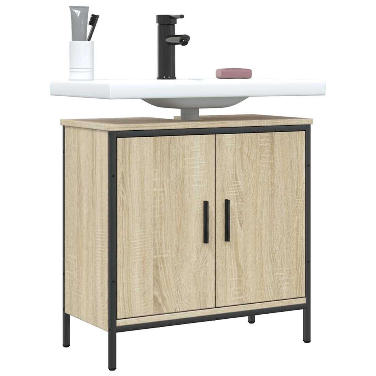 vidaXL Ντουλάπι Νιπτήρα Μπάνιου Sonoma Δρυς 60x30x60 εκ. Επεξ. Ξύλο