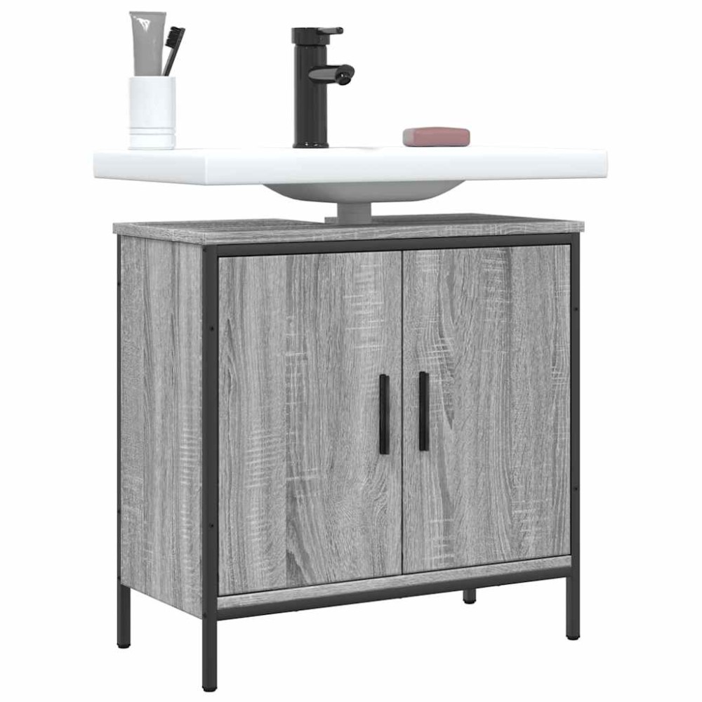 vidaXL Ντουλάπι Νιπτήρα Μπάνιου Γκρι Sonoma 60x30x60 εκ. Επεξ. Ξύλο