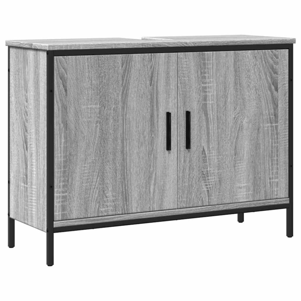 vidaXL Ντουλάπι Νιπτήρα Μπάνιου Γκρι Sonoma 80x30x60 εκ. Επεξ. Ξύλο