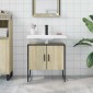 vidaXL Ντουλάπι Νιπτήρα Μπάνιου Sonoma Δρυς 60x33x60 εκ. Επεξ. Ξύλο