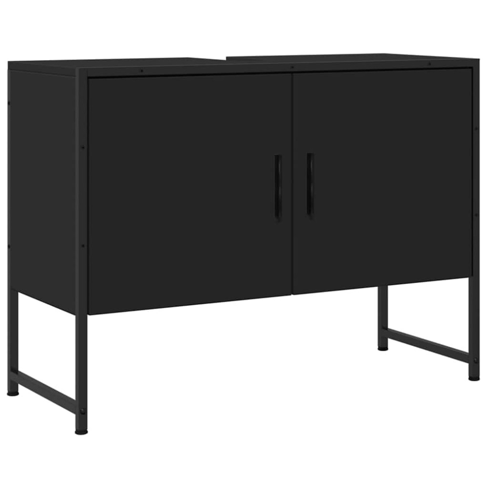 vidaXL Ντουλάπι Μπάνιου Νιπτήρα Μαύρο 80 x 33 x 60 εκ. Επεξ. Ξύλο