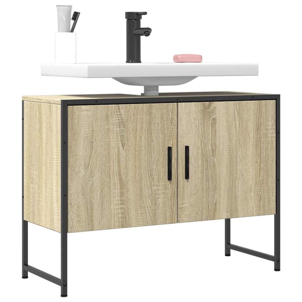 vidaXL Ντουλάπι Μπάνιου Νιπτήρα Sonoma Δρυς 80 x 33 x 60εκ. Επεξ. Ξύλο