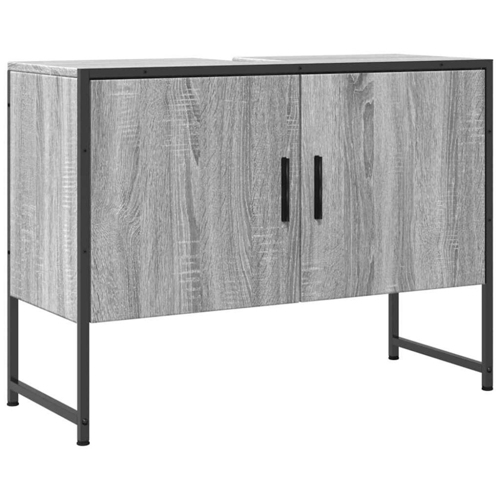 vidaXL Ντουλάπι Μπάνιου Νιπτήρα Γκρι Sonoma 80 x 33 x 60εκ. Επεξ. Ξύλο