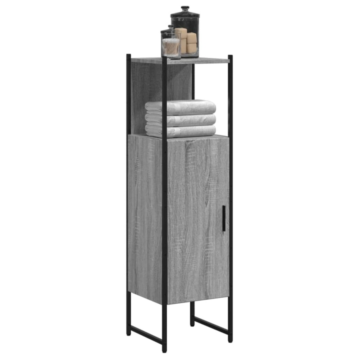 vidaXL Ντουλάπι Μπάνιου Γκρι Sonoma 33x33x120,5 εκ. Επεξεργασμένο Ξύλο