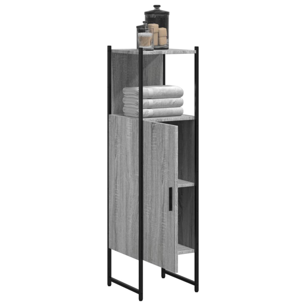 vidaXL Ντουλάπι Μπάνιου Γκρι Sonoma 33x33x120,5 εκ. Επεξεργασμένο Ξύλο