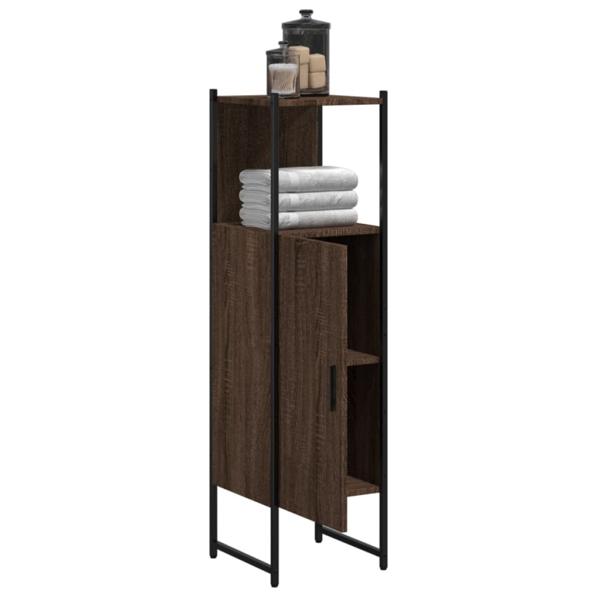 vidaXL Ντουλάπι Μπάνιου Καφέ Δρυς 33x33x120,5 εκ. Επεξεργ. Ξύλο