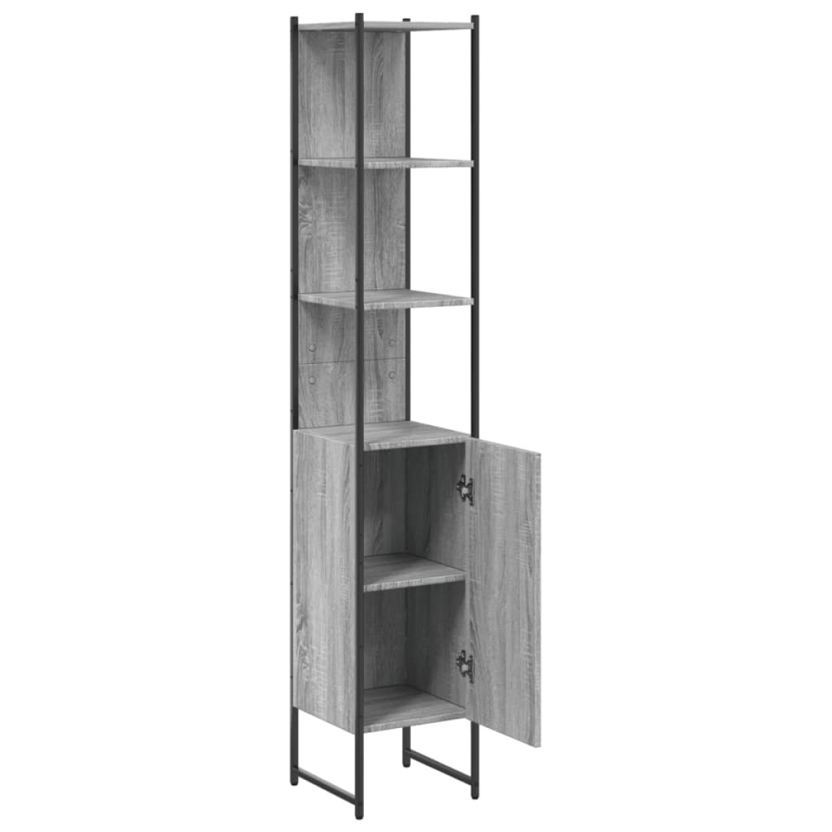 vidaXL Ντουλάπι Μπάνιου Γκρι Sonoma 33x33x185,5 εκ. Επεξεργασμένο Ξύλο