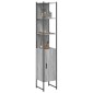 vidaXL Ντουλάπι Μπάνιου Γκρι Sonoma 33x33x185,5 εκ. Επεξεργασμένο Ξύλο