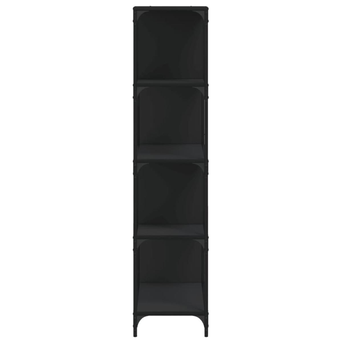 vidaXL Βιβλιοθήκη Σκάλα 4 Ράφια Μαύρη 139x33,5x149 εκ. Επεξεργ. Ξύλο
