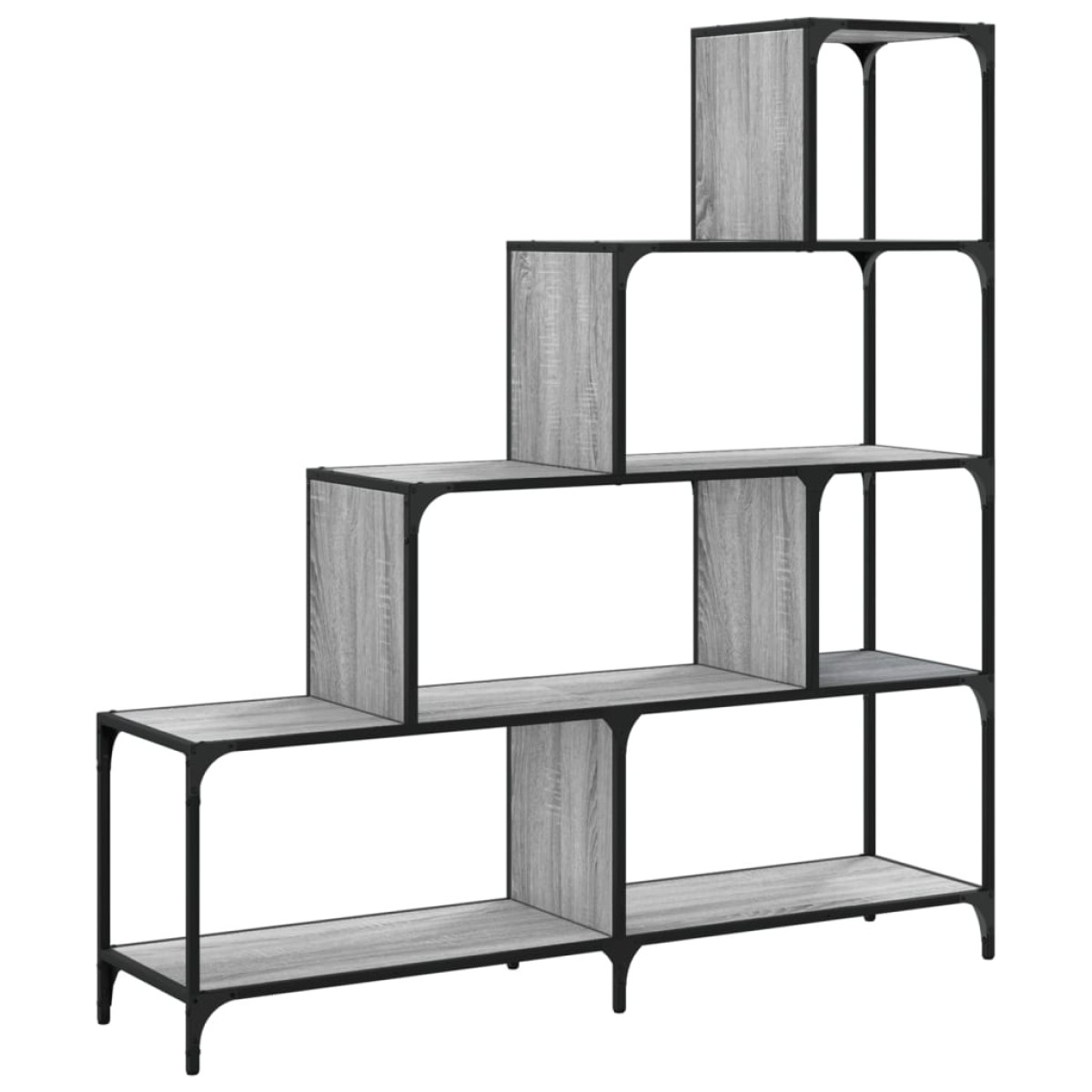 vidaXL Βιβλιοθήκη Σκάλα 4 Ράφια Γκρι Sonoma 139x33,5x149 εκ Επεξ. Ξύλο