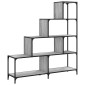 vidaXL Βιβλιοθήκη Σκάλα 4 Ράφια Γκρι Sonoma 139x33,5x149 εκ Επεξ. Ξύλο