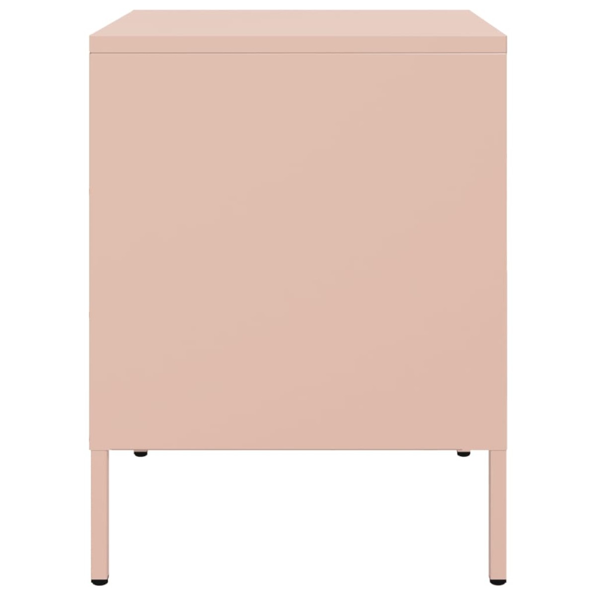vidaXL Κομοδίνο Ροζ 36x39x50,5 εκ. από Χάλυβα