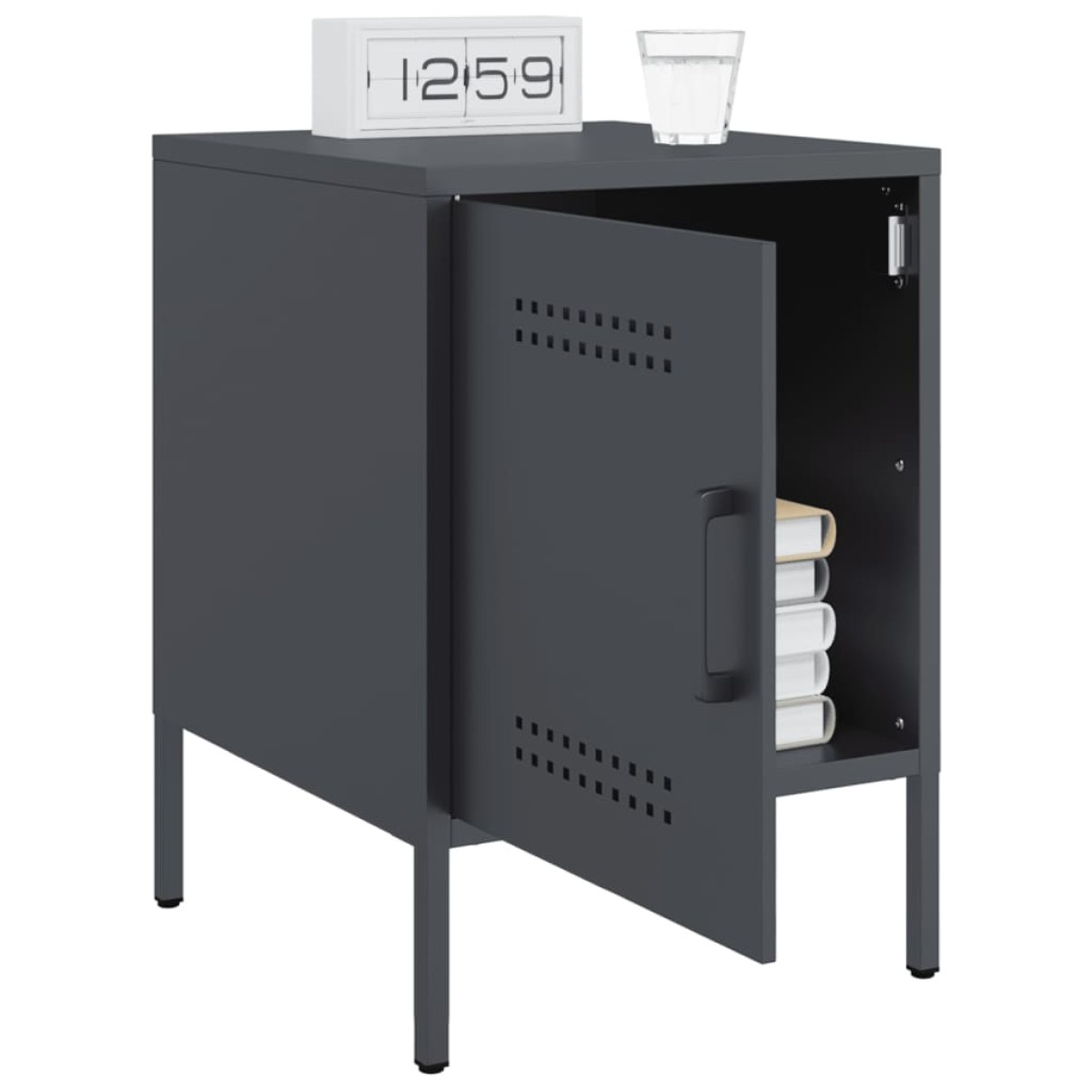 vidaXL Κομοδίνα 2 τεμ. Ανθρακί 36x39x50,5 εκ. από Χάλυβα