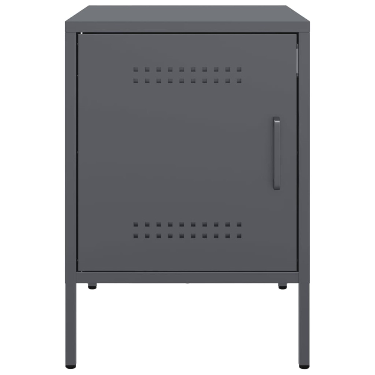 vidaXL Κομοδίνα 2 τεμ. Ανθρακί 36x39x50,5 εκ. από Χάλυβα
