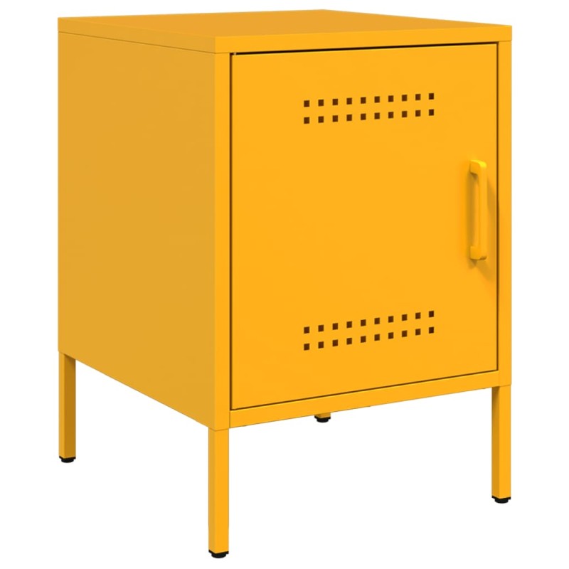 vidaXL Κομοδίνο Μουσταρδί 36x39x50,5 εκ. από Χάλυβα