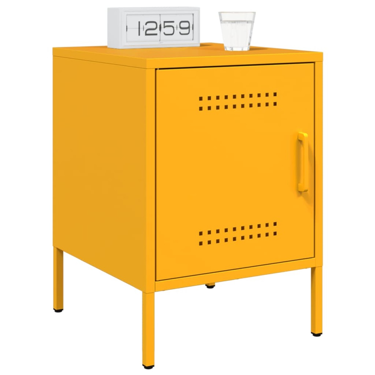 vidaXL Κομοδίνο Μουσταρδί 36x39x50,5 εκ. από Χάλυβα