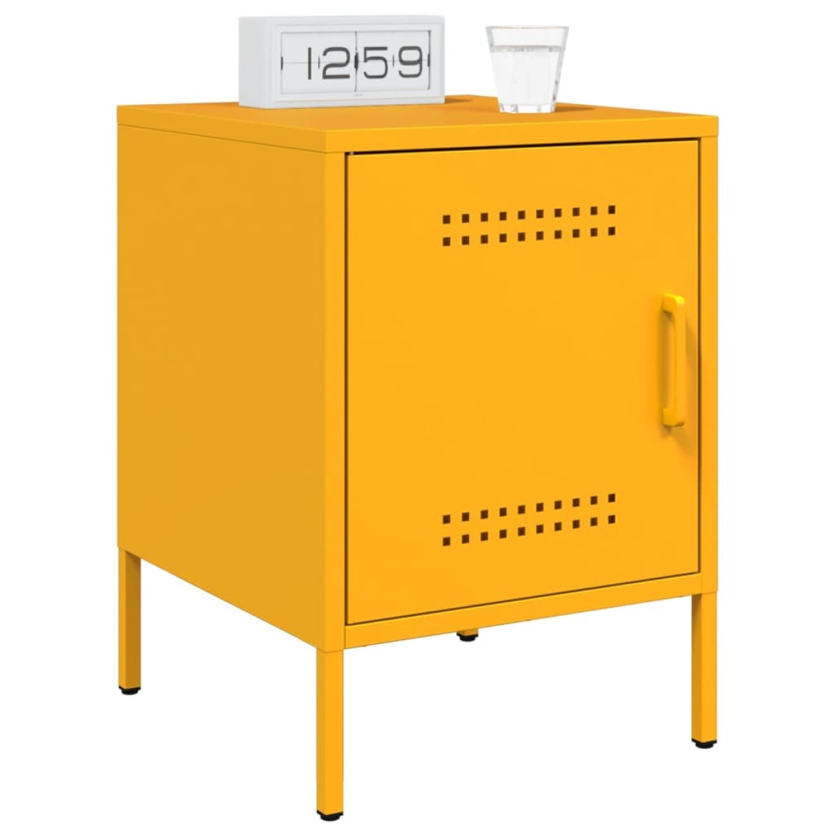 vidaXL Κομοδίνα 2 τεμ. Μουσταρδί 36x39x50,5 εκ. από Χάλυβα