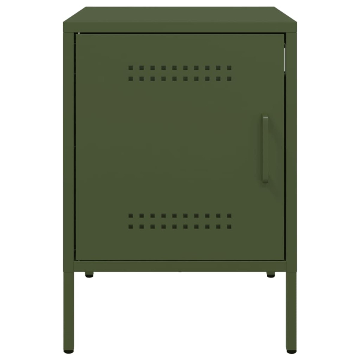 vidaXL Κομοδίνα 2 τεμ. Πράσινο Λαδί 36x39x50,5 εκ. από Χάλυβα