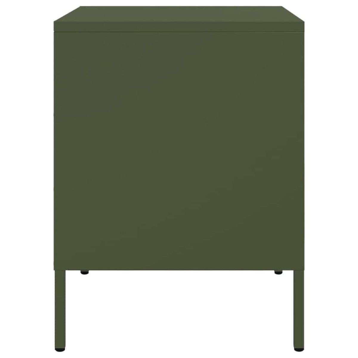 vidaXL Κομοδίνα 2 τεμ. Πράσινο Λαδί 36x39x50,5 εκ. από Χάλυβα