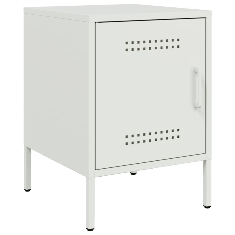 vidaXL Κομοδίνο Λευκό 36x39x50,5 εκ. από Χάλυβα