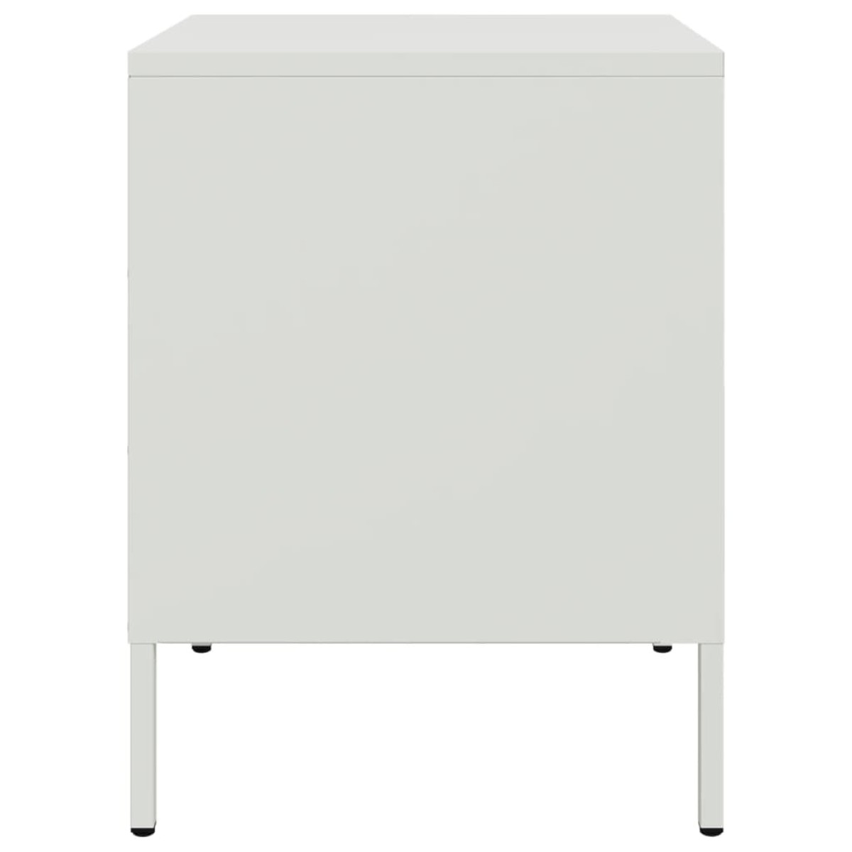 vidaXL Κομοδίνο Λευκό 36x39x50,5 εκ. από Χάλυβα