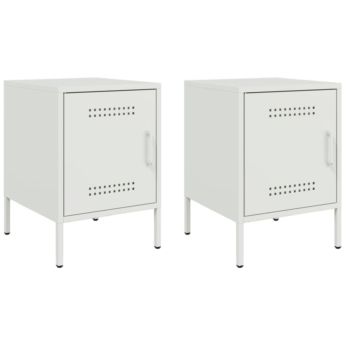 vidaXL Κομοδίνα 2 τεμ. Λευκές 36x39x50,5 εκ. Χάλυβα