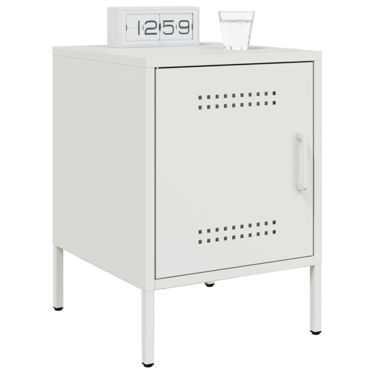 vidaXL Κομοδίνα 2 τεμ. Λευκές 36x39x50,5 εκ. Χάλυβα