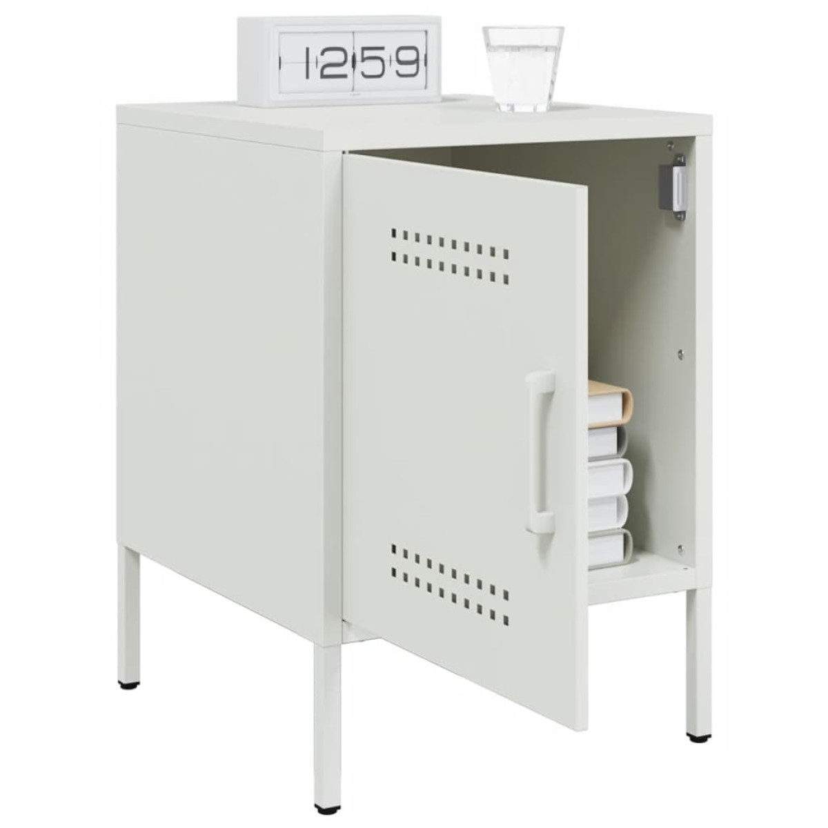 vidaXL Κομοδίνα 2 τεμ. Λευκές 36x39x50,5 εκ. Χάλυβα