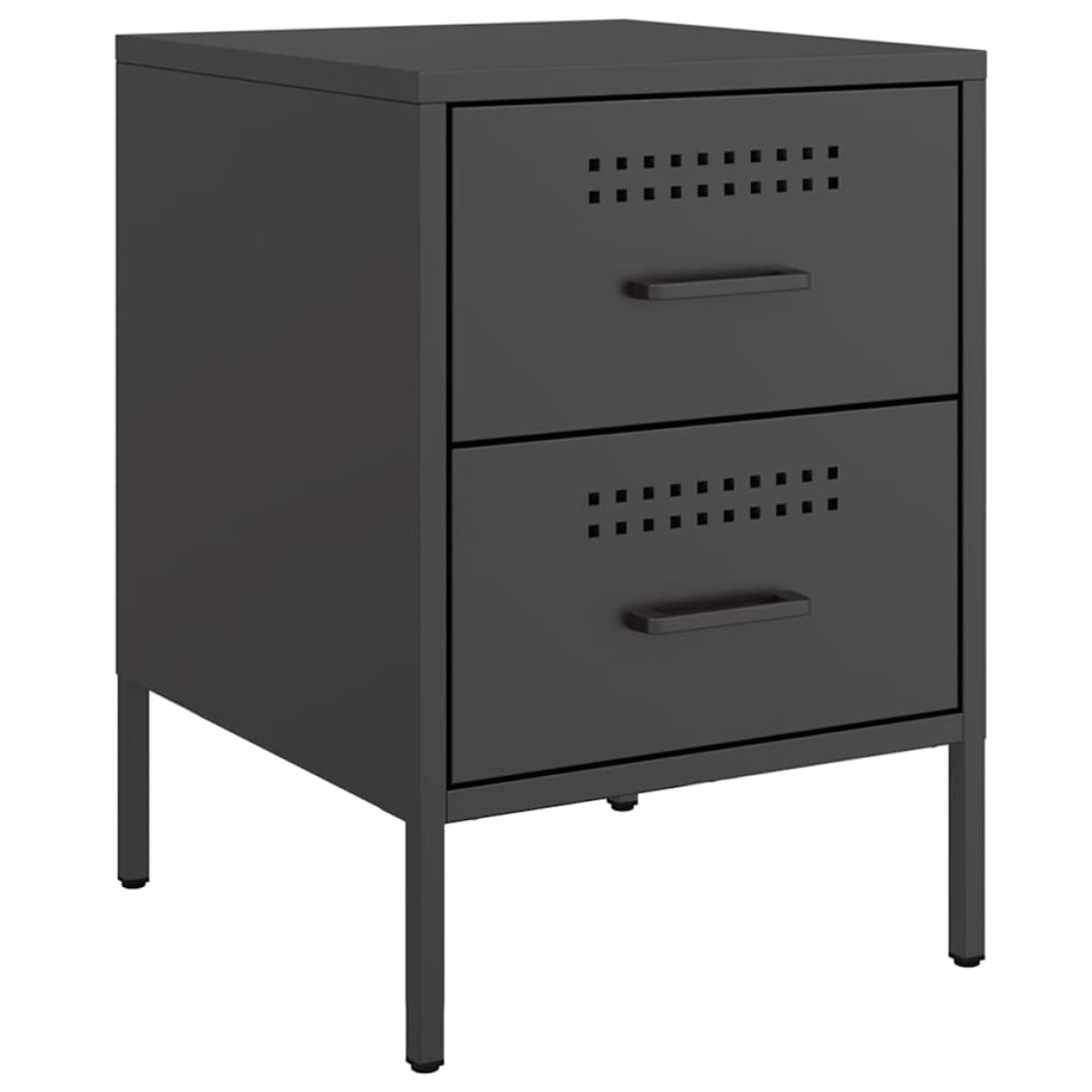 vidaXL Κομοδίνο Μαύρο 36x39x50,5 εκ. από Χάλυβα
