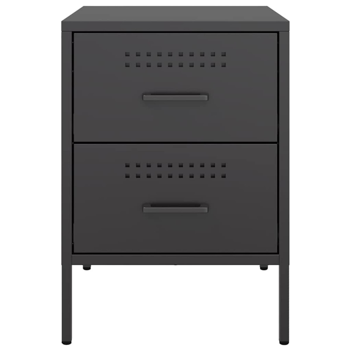vidaXL Κομοδίνο Μαύρο 36x39x50,5 εκ. από Χάλυβα