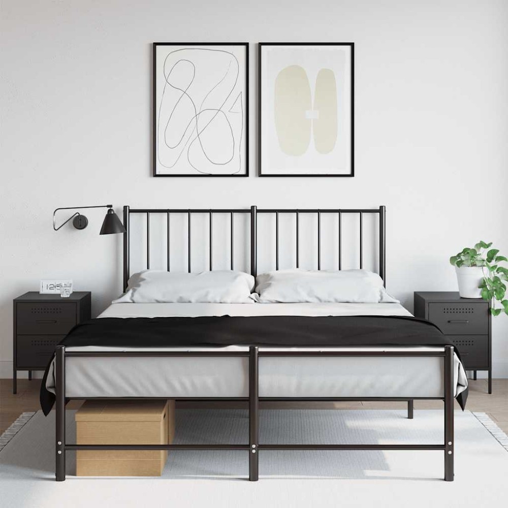 vidaXL Κομοδίνα 2 τεμ. Μαύρα 36x39x50,5 εκ. Χάλυβα