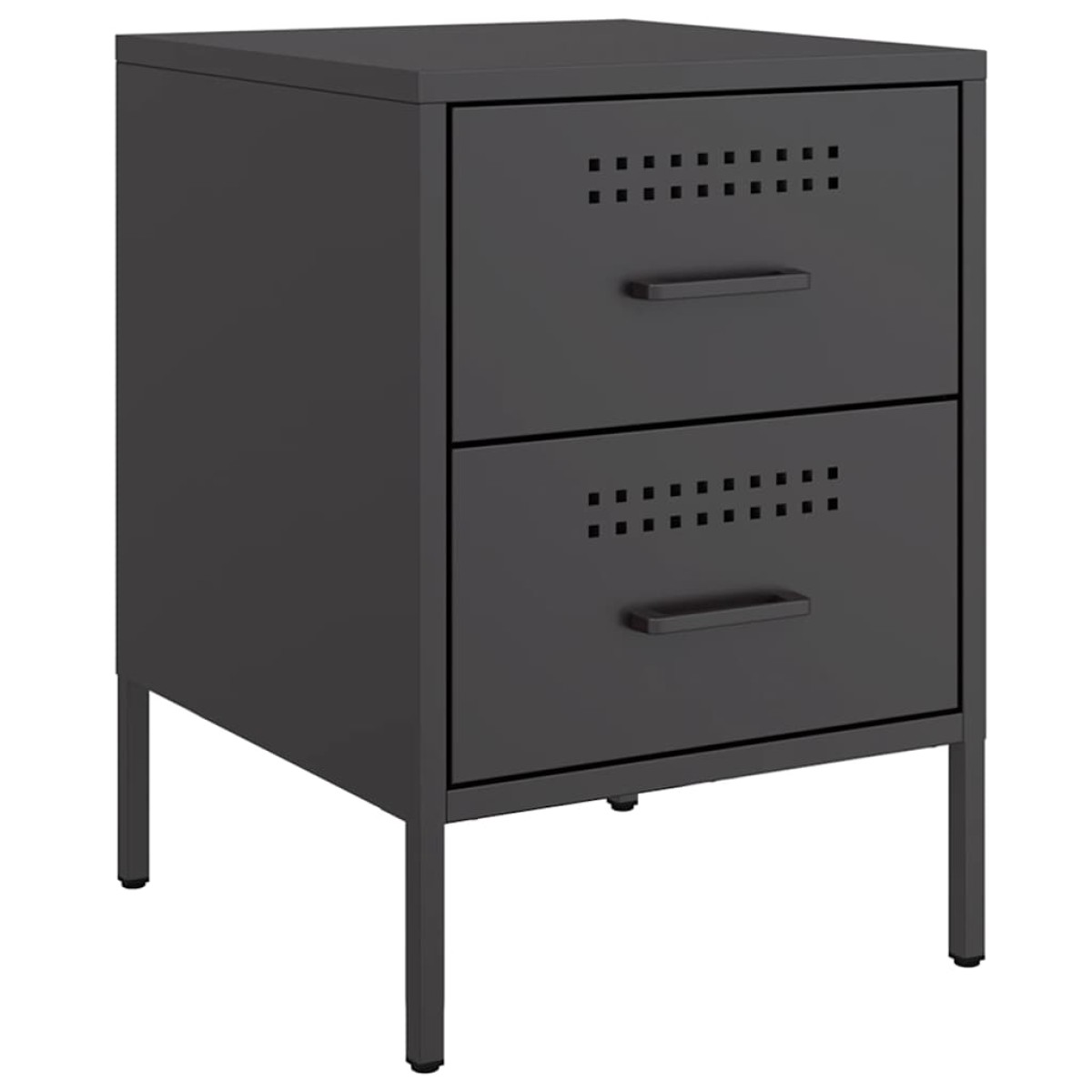 vidaXL Κομοδίνα 2 τεμ. Μαύρα 36x39x50,5 εκ. Χάλυβα