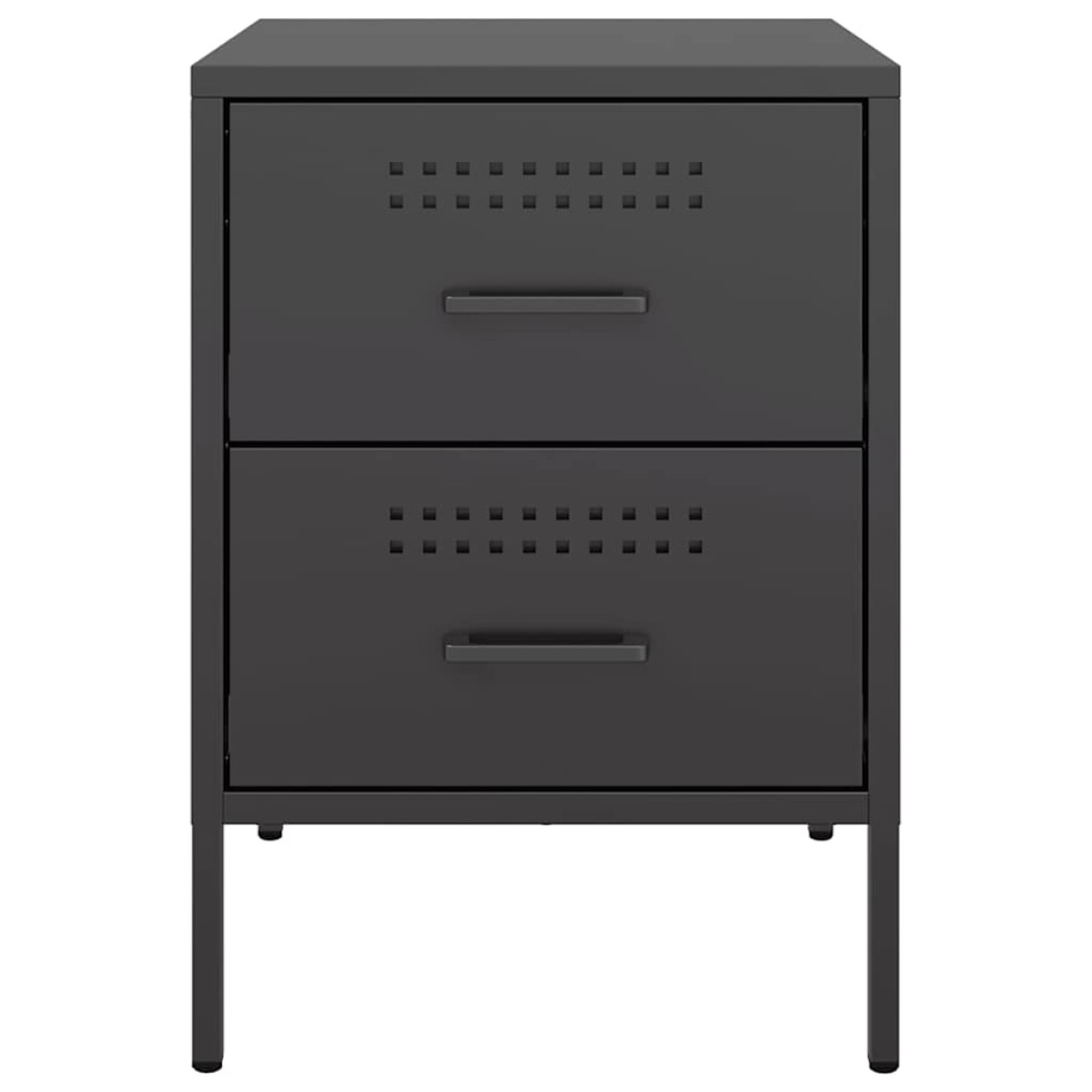vidaXL Κομοδίνα 2 τεμ. Μαύρα 36x39x50,5 εκ. Χάλυβα