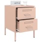 vidaXL Κομοδίνο Ροζ 36x39x50,5 εκ. από Χάλυβα